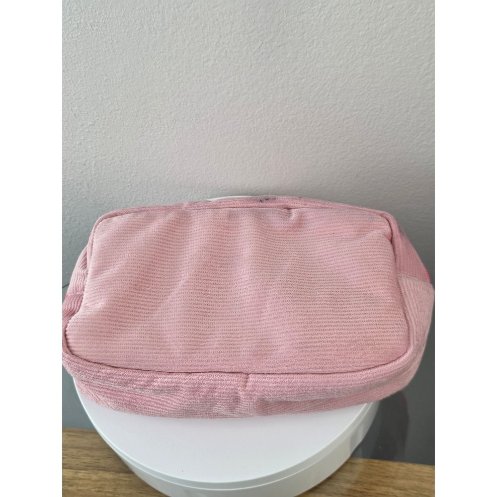 Innbeauty Project Pink Corduroy Makeup Bag Travel Cosmetic Pouch Neon Lining
